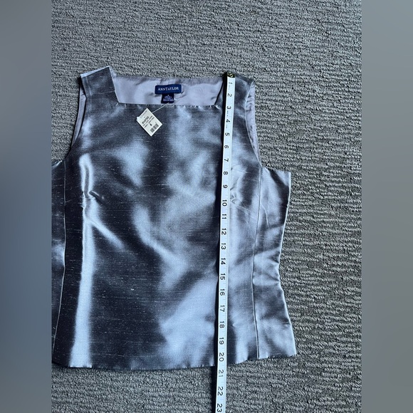 Ann Taylor Women's Silk Saree Shell/Tank Set Silver & Black Size 6 NWT - Picture 3 of 16